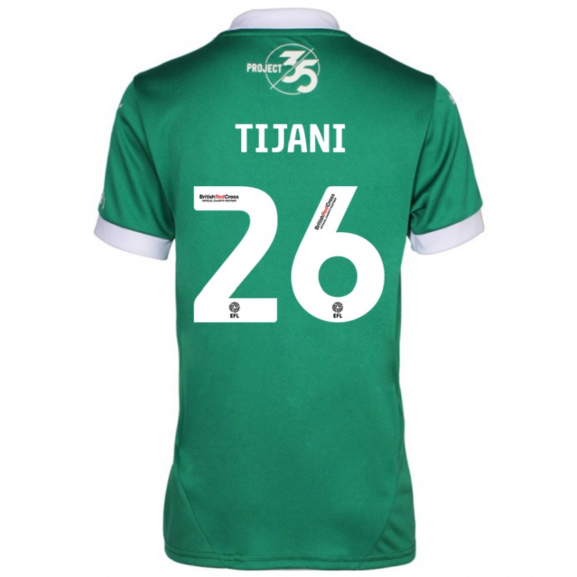 Kandiny Niño Camiseta Muhamed Tijani #26 Verde Blanco 1ª Equipación 2024/25 La Camisa