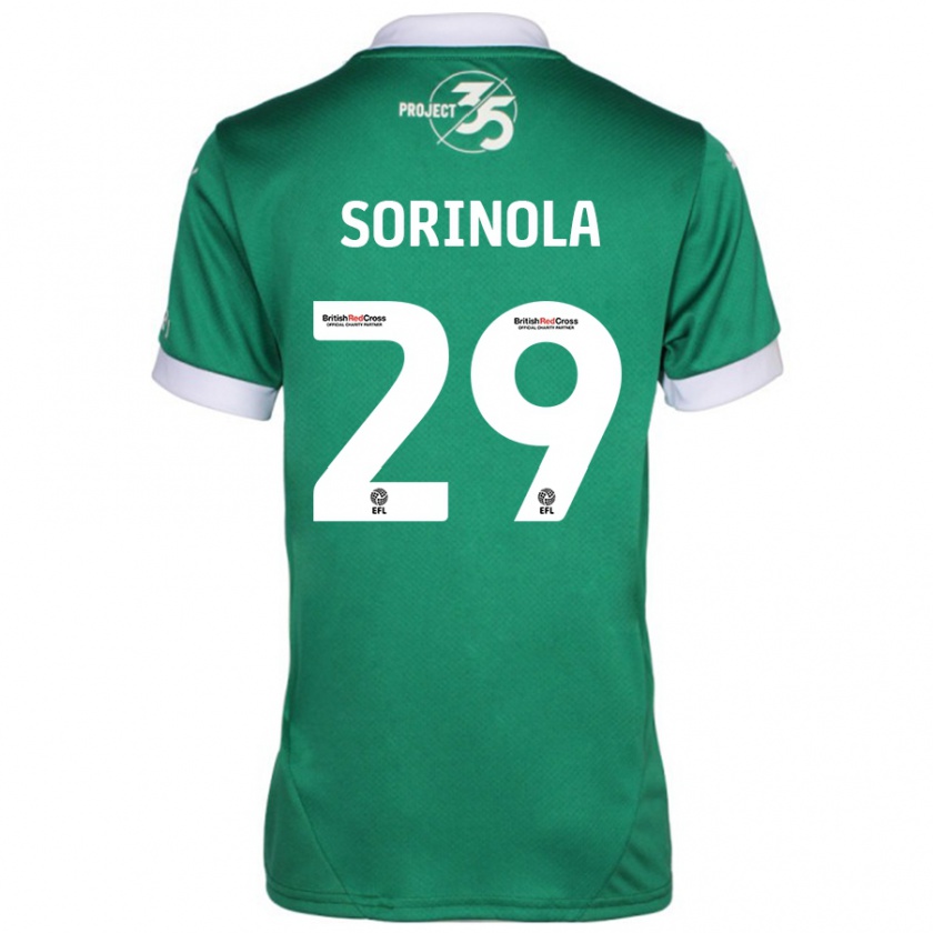 Kandiny Niño Camiseta Matthew Sorinola #29 Verde Blanco 1ª Equipación 2024/25 La Camisa México