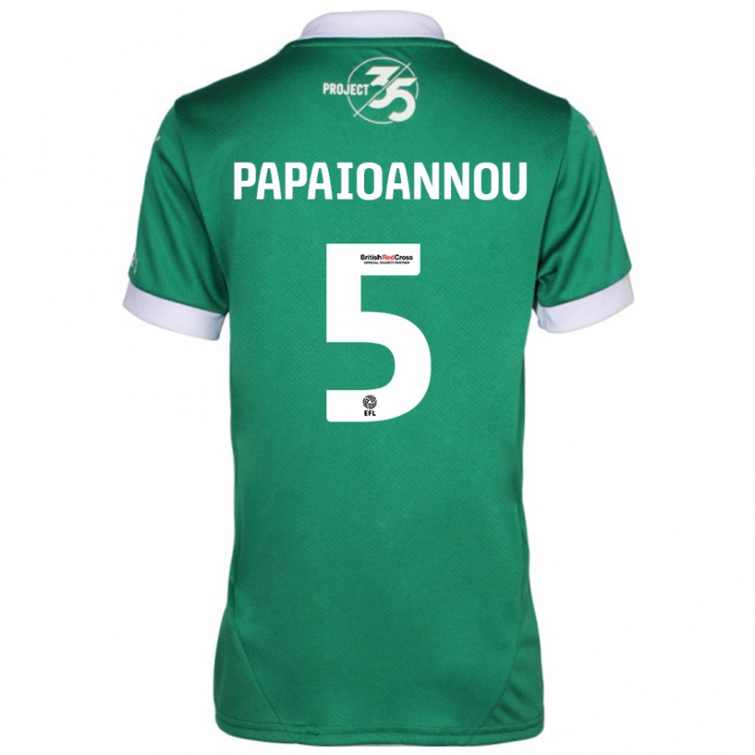 Kandiny Niño Camiseta Panagiota Papaioannou #5 Verde Blanco 1ª Equipación 2024/25 La Camisa México