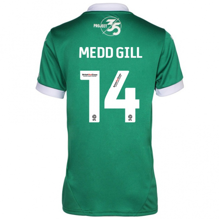 Kandiny Niño Camiseta Tamsin Medd-Gill #14 Verde Blanco 1ª Equipación 2024/25 La Camisa México