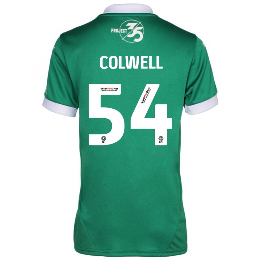 Kandiny Kinderen Lewis Colwell #54 Groen Wit Thuisshirt Thuistenue 2024/25 T-Shirt