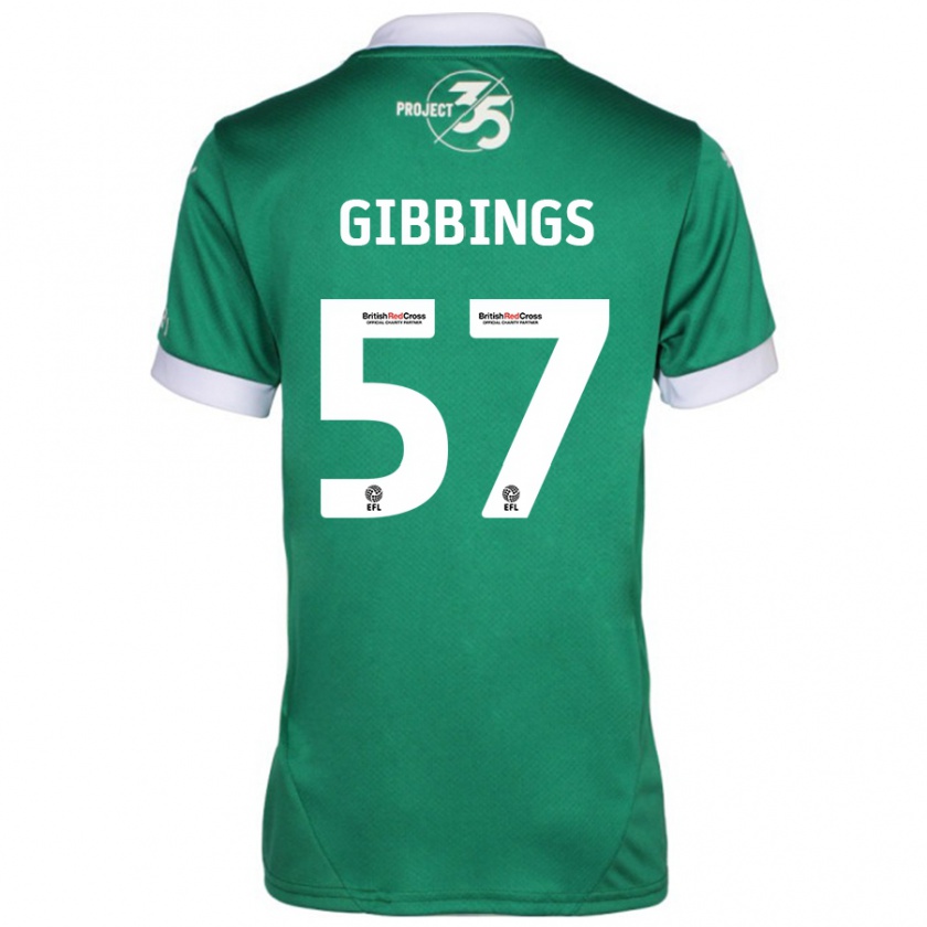 Kandiny Bambino Maglia Cole Gibbings #57 Verde Bianco Kit Gara Home 2024/25 Maglietta