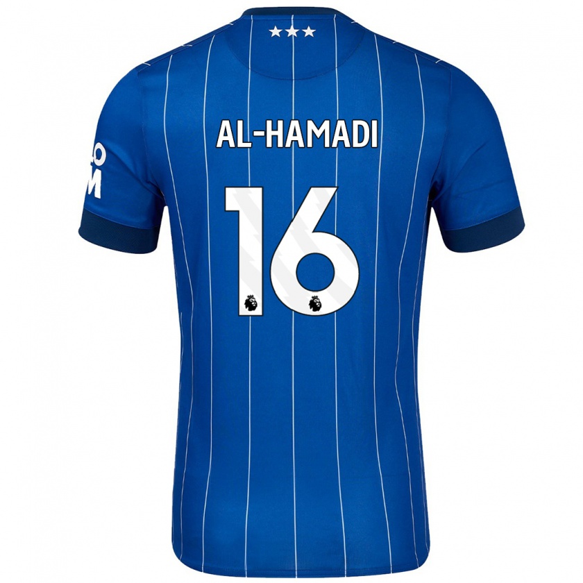 Kandiny Kinderen Ali Al-Hamadi #16 Marineblauw Thuisshirt Thuistenue 2024/25 T-Shirt