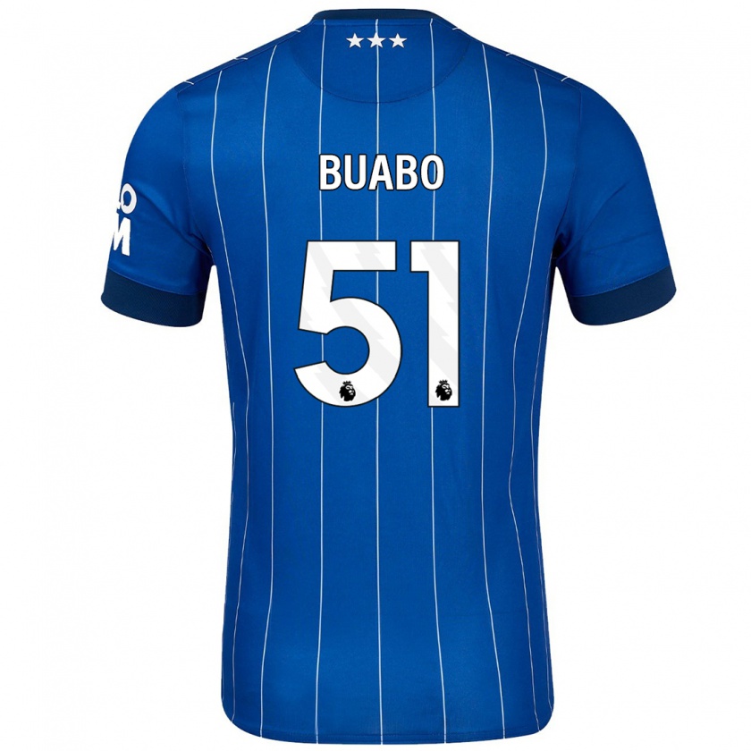 Kandiny Kinderen Gerrard Buabo #51 Marineblauw Thuisshirt Thuistenue 2024/25 T-Shirt België