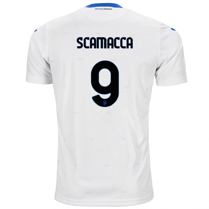 Kandiny Kinderen Gianluca Scamacca #9 Wit Uitshirt Uittenue 2024/25 T-Shirt