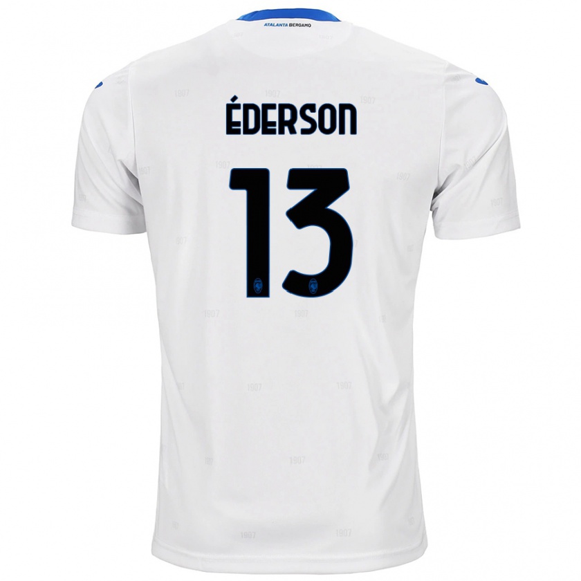 Kandiny Bambino Maglia Éderson #13 Bianco Kit Gara Away 2024/25 Maglietta