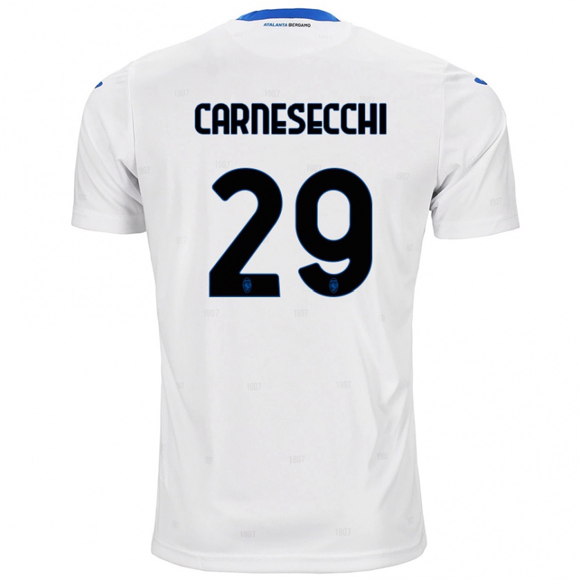 Kandiny Kinderen Marco Carnesecchi #29 Wit Uitshirt Uittenue 2024/25 T-Shirt