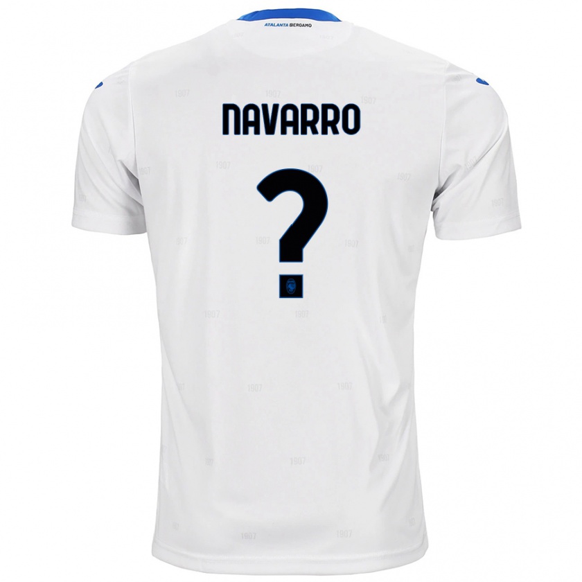 Kandiny Bambino Maglia Albert Navarro #0 Bianco Kit Gara Away 2024/25 Maglietta