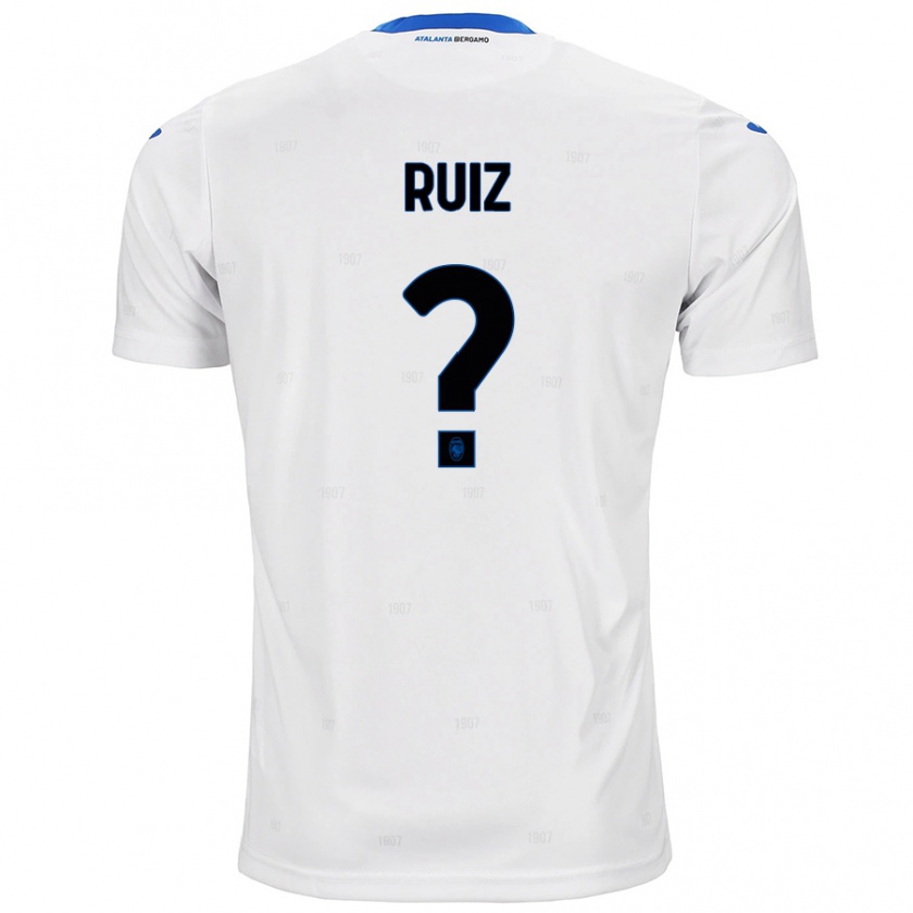 Kandiny Kinderen Gerard Ruiz #0 Wit Uitshirt Uittenue 2024/25 T-Shirt