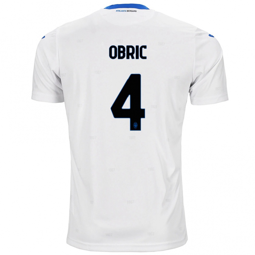 Kandiny Bambino Maglia Relja Obric #4 Bianco Kit Gara Away 2024/25 Maglietta