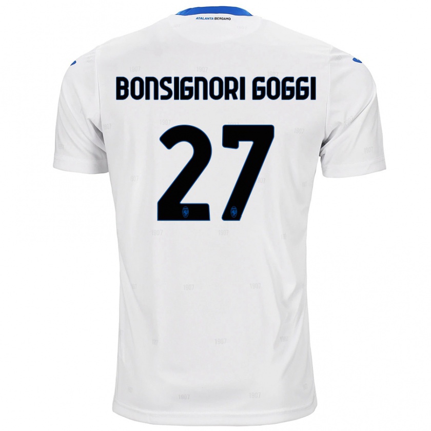 Kandiny Bambino Maglia Lorenzo Bonsignori Goggi #27 Bianco Kit Gara Away 2024/25 Maglietta