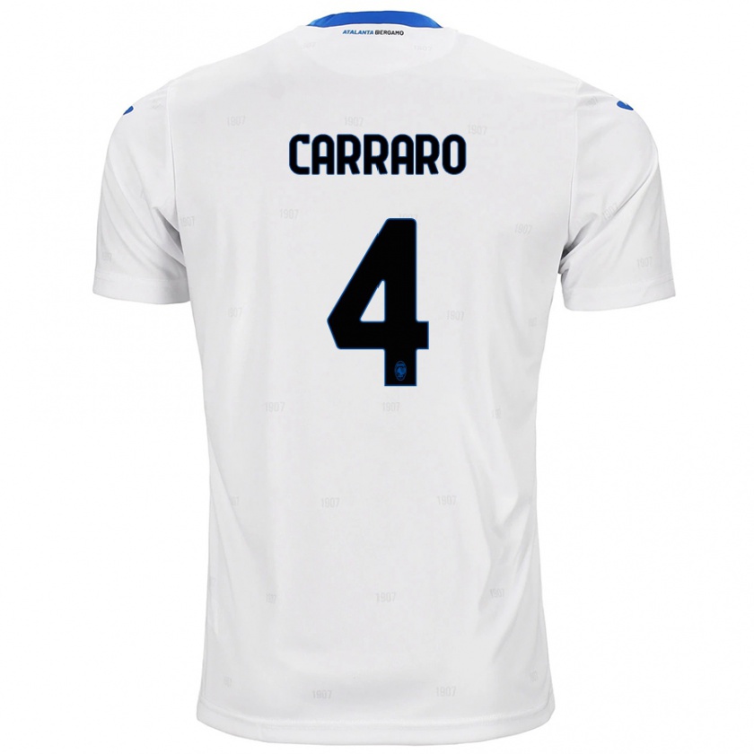 Kandiny Bambino Maglia Marco Carraro #4 Bianco Kit Gara Away 2024/25 Maglietta