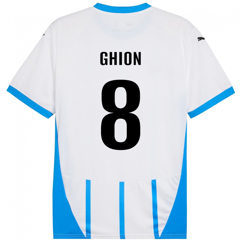 Kandiny Niño Camiseta Andrea Ghion #8 Blanco Azul 2ª Equipación 2024/25 La Camisa México