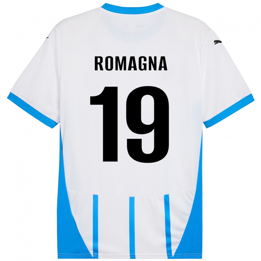 Kandiny Niño Camiseta Filippo Romagna #19 Blanco Azul 2ª Equipación 2024/25 La Camisa