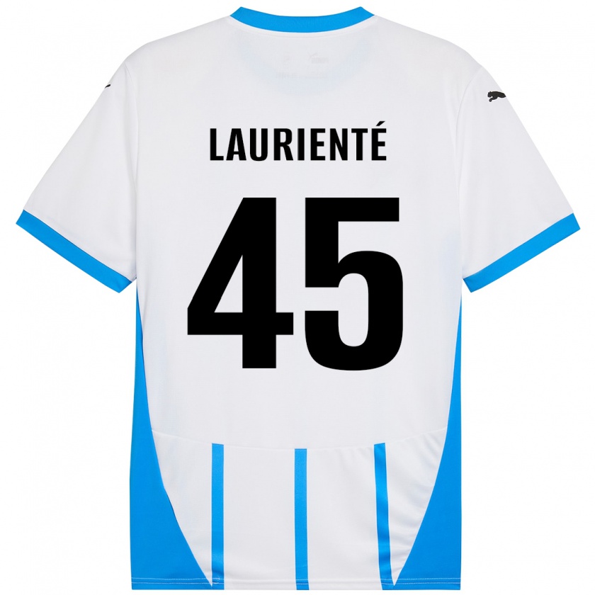 Kandiny Kinderen Armand Laurienté #45 Wit Blauw Uitshirt Uittenue 2024/25 T-Shirt