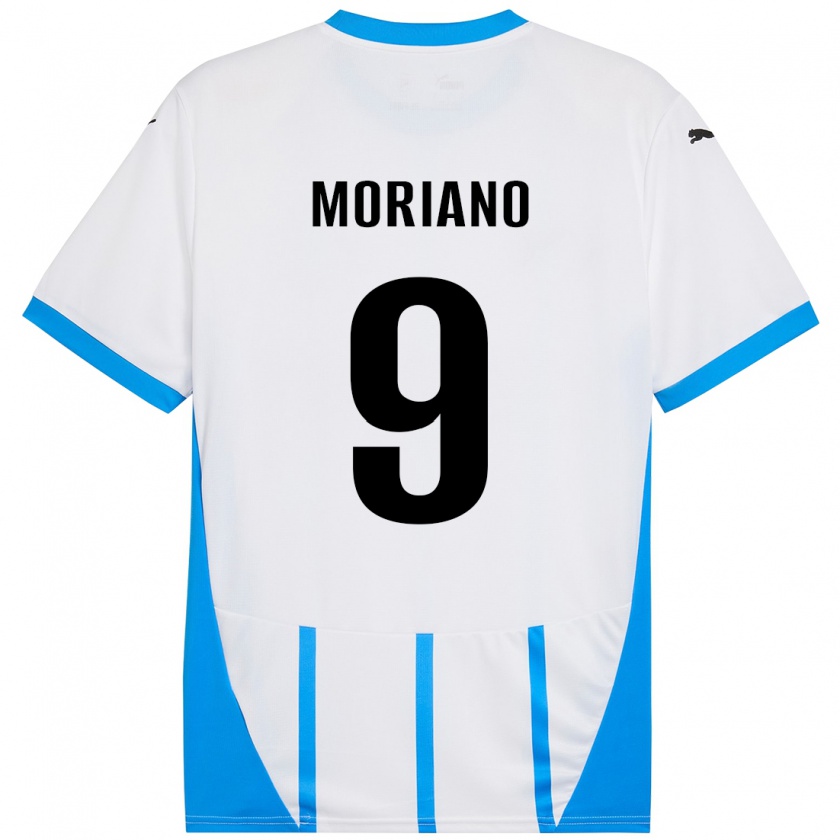 Kandiny Niño Camiseta Andrea Moriano #9 Blanco Azul 2ª Equipación 2024/25 La Camisa