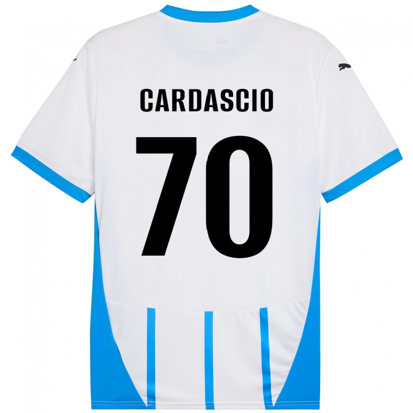 Kandiny Bambino Maglia Alessandro Cardascio #70 Bianco Blu Kit Gara Away 2024/25 Maglietta