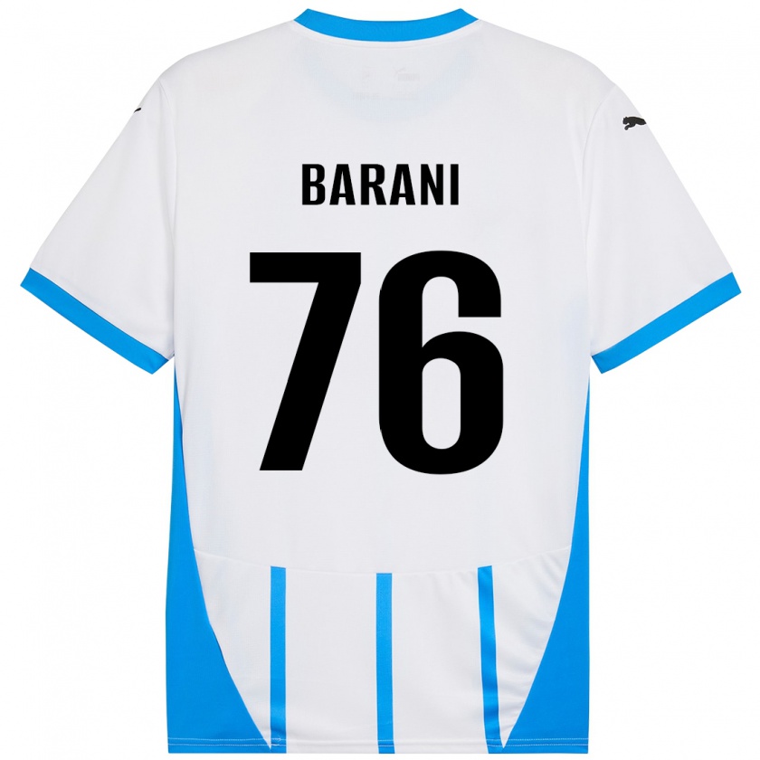 Kandiny Kinderen Luca Barani #76 Wit Blauw Uitshirt Uittenue 2024/25 T-Shirt