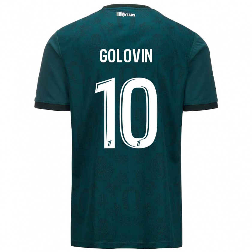 Kandiny Kinderen Aleksandr Golovin #10 Donkergroen Uitshirt Uittenue 2024/25 T-Shirt