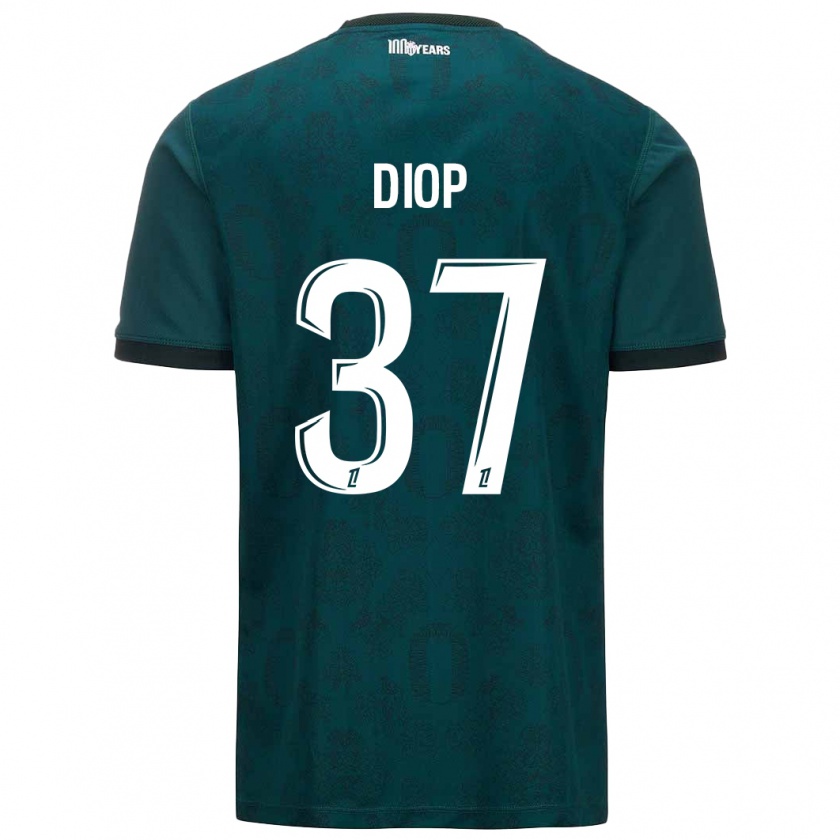 Kandiny Niño Camiseta Edan Diop #37 Verde Oscuro 2ª Equipación 2024/25 La Camisa