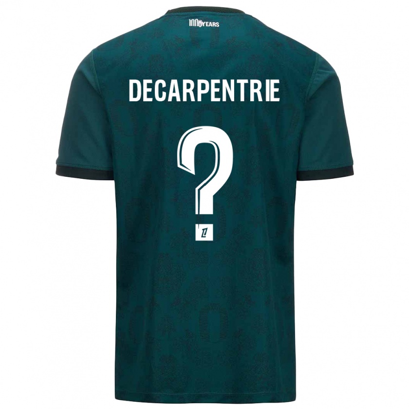 Kandiny Niño Camiseta Valentin Decarpentrie #0 Verde Oscuro 2ª Equipación 2024/25 La Camisa