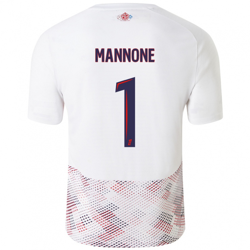 Kandiny Niño Camiseta Vito Mannone #1 Blanco Azul Real 2ª Equipación 2024/25 La Camisa