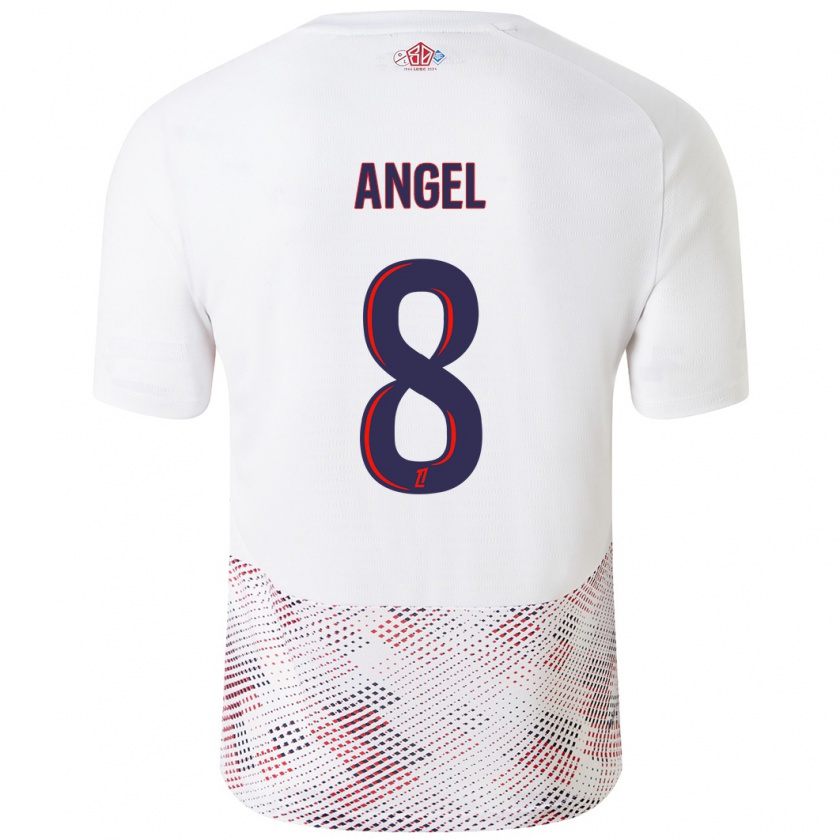 Kandiny Niño Camiseta Angel Gomes #8 Blanco Azul Real 2ª Equipación 2024/25 La Camisa