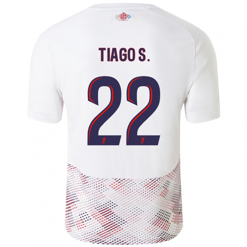 Kandiny Kinder Tiago Santos #22 Weiß Königsblau Auswärtstrikot Trikot 2024/25 T-Shirt Österreich