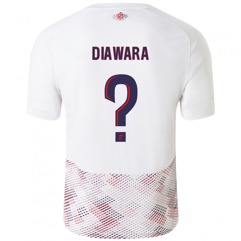 Kandiny Bambino Maglia Bakari Diawara #0 Bianco Blu Reale Kit Gara Away 2024/25 Maglietta