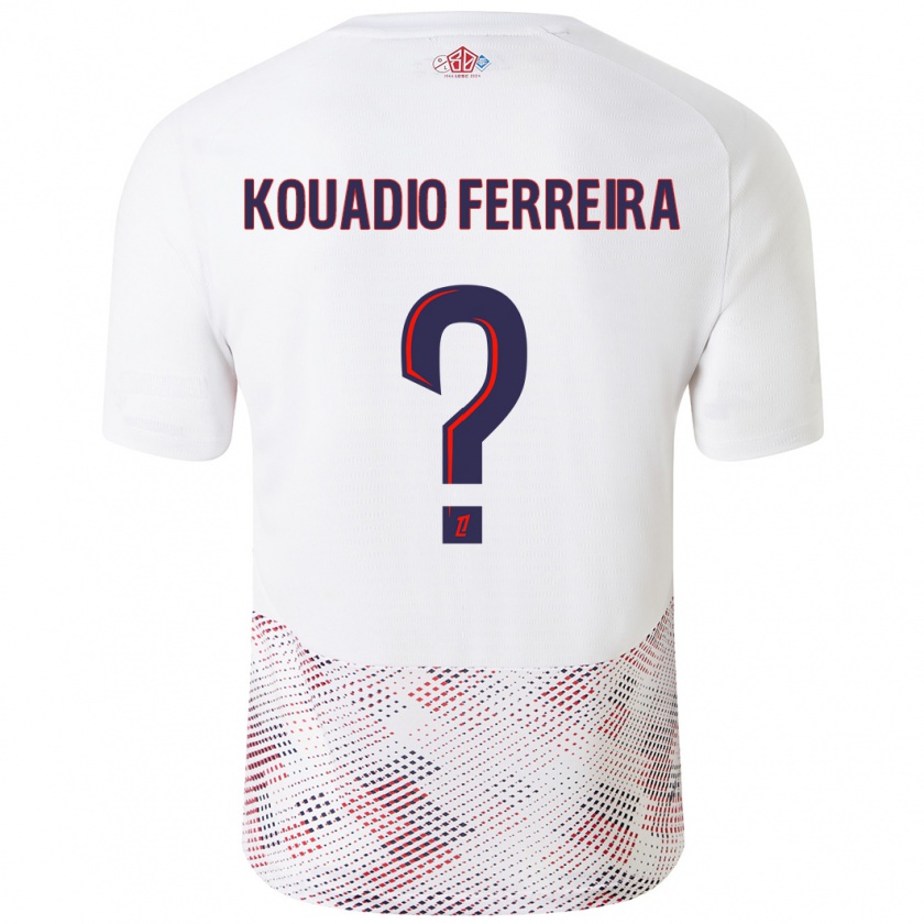 KandinyキッズWilfrid Kouadio Ferreira#0ホワイト ロイヤルブルーアウェイシャツ2024/25ジャージーユニフォーム