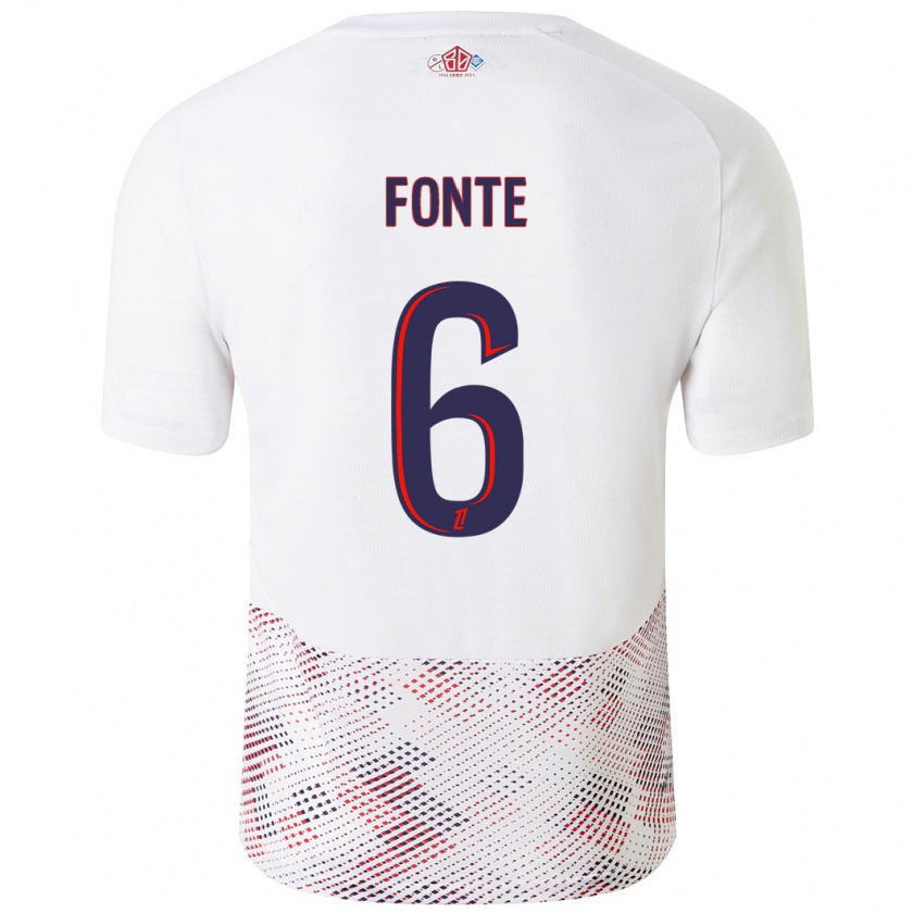 Kandiny Niño Camiseta Jose Fonte #6 Blanco Azul Real 2ª Equipación 2024/25 La Camisa