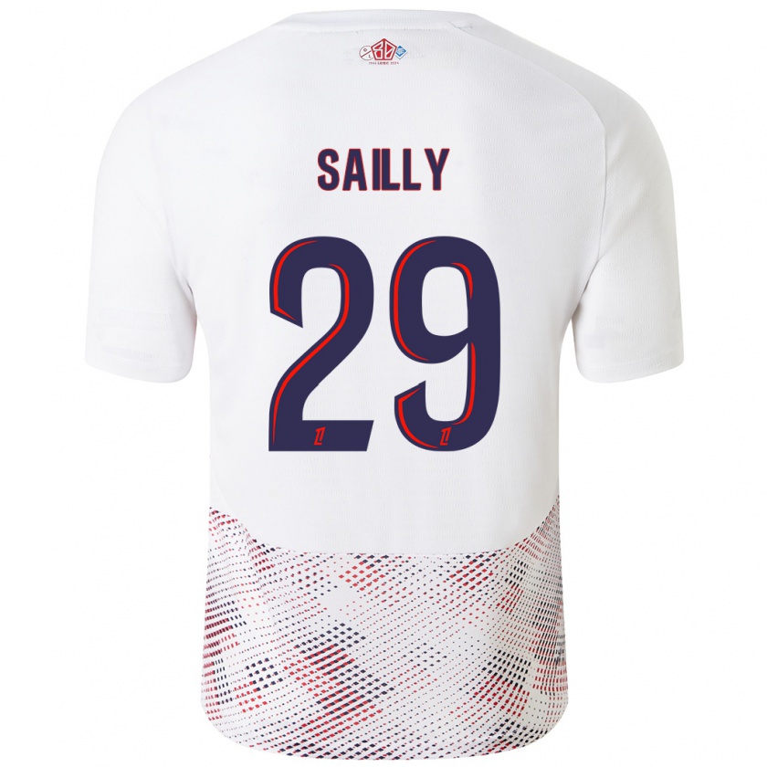 Kandiny Bambino Maglia Charlotte Sailly #29 Bianco Blu Reale Kit Gara Away 2024/25 Maglietta