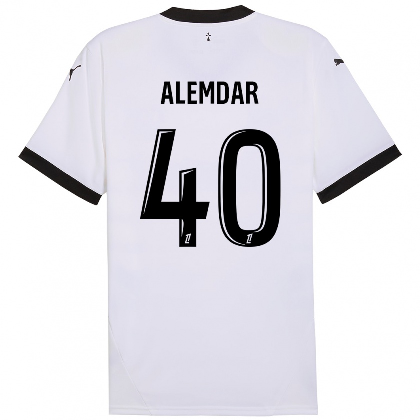 Kandiny Bambino Maglia Doğan Alemdar #40 Bianco Nero Kit Gara Away 2024/25 Maglietta