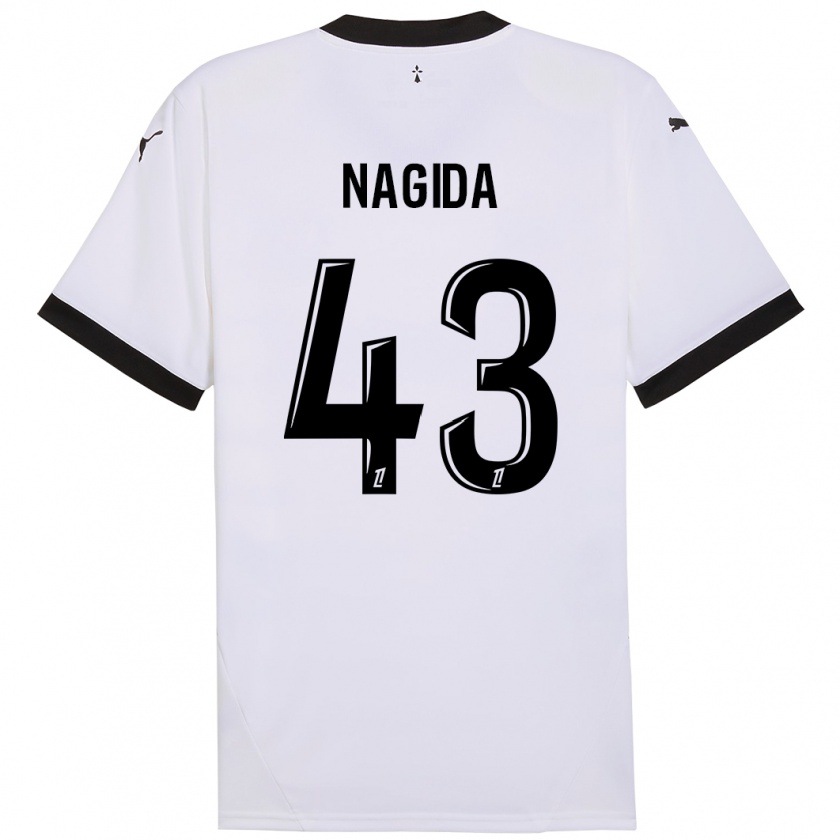 Kandiny Kinder Mahamadou Nagida #43 Weiß Schwarz Auswärtstrikot Trikot 2024/25 T-Shirt Österreich