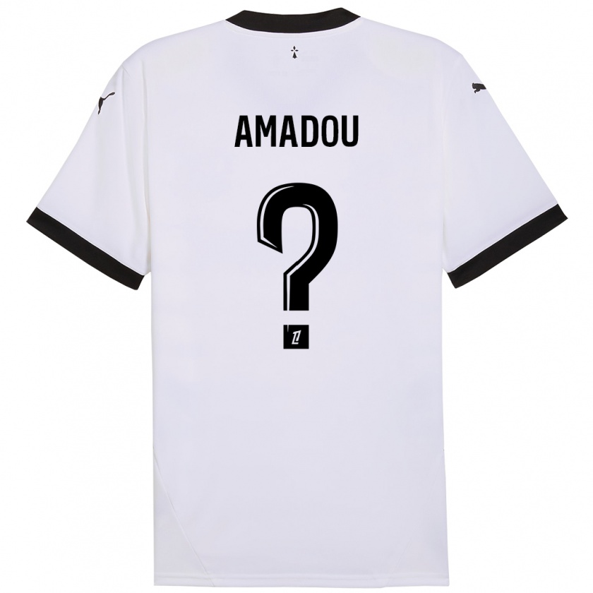 Kandiny Bambino Maglia Amadou Diallo #0 Bianco Nero Kit Gara Away 2024/25 Maglietta