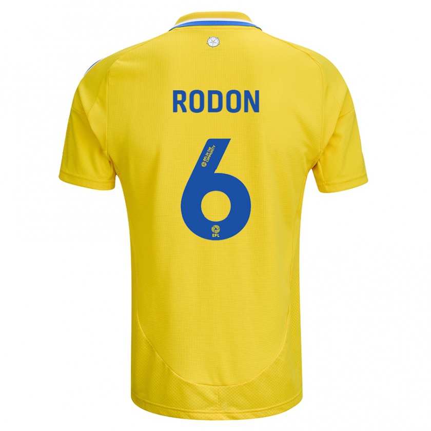 Kandiny Bambino Maglia Joe Rodon #6 Giallo Blu Kit Gara Away 2024/25 Maglietta