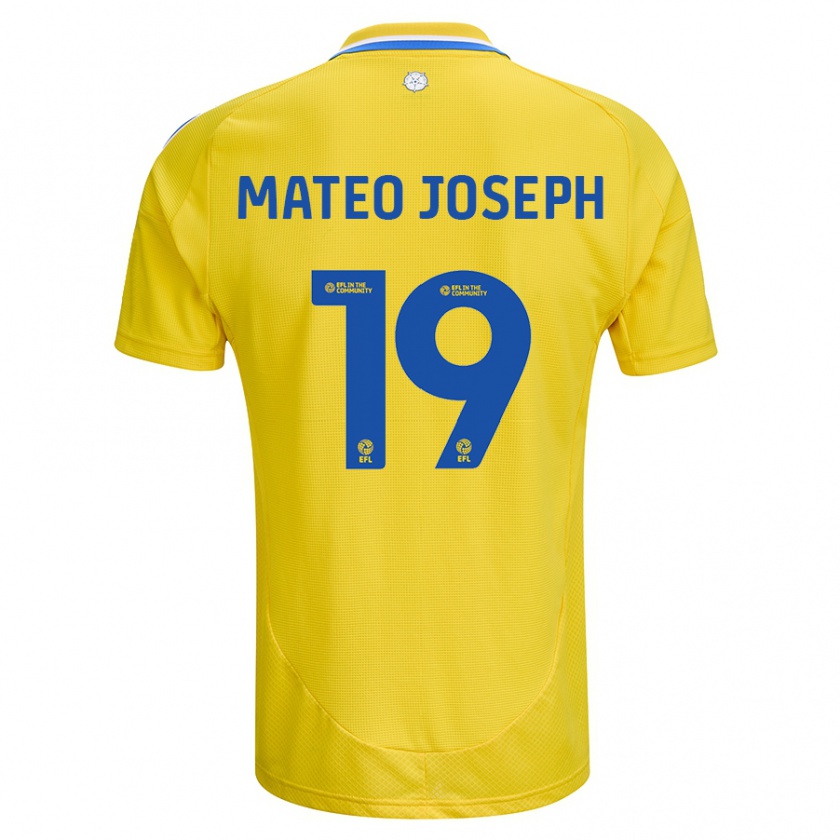 Kandiny Kinder Mateo Joseph #19 Gelb Blau Auswärtstrikot Trikot 2024/25 T-Shirt Österreich