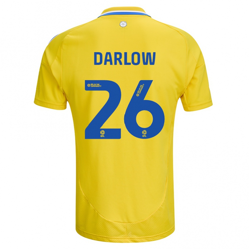 Kandiny Bambino Maglia Karl Darlow #26 Giallo Blu Kit Gara Away 2024/25 Maglietta