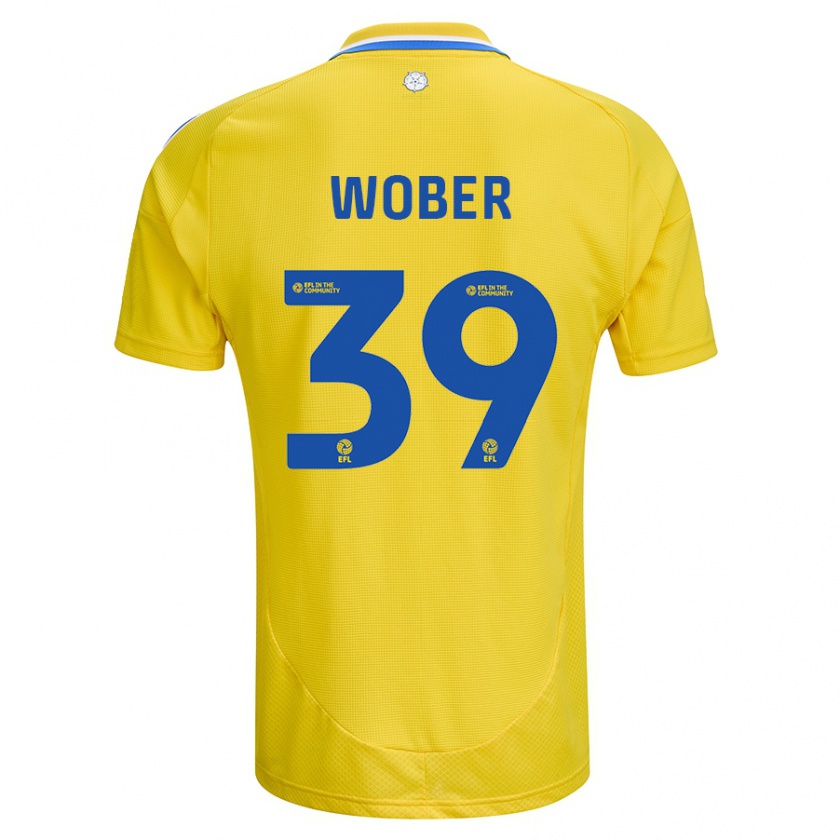 Kandiny Bambino Maglia Maximilian Wöber #39 Giallo Blu Kit Gara Away 2024/25 Maglietta