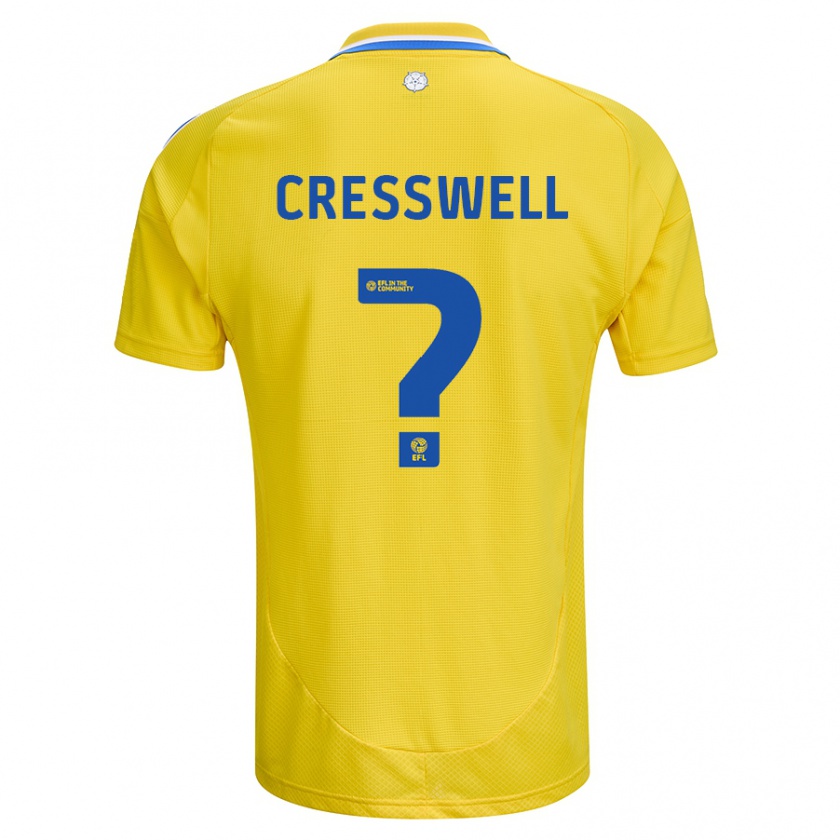 Kandiny Kinderen Alfie Cresswell #0 Geel Blauw Uitshirt Uittenue 2024/25 T-Shirt