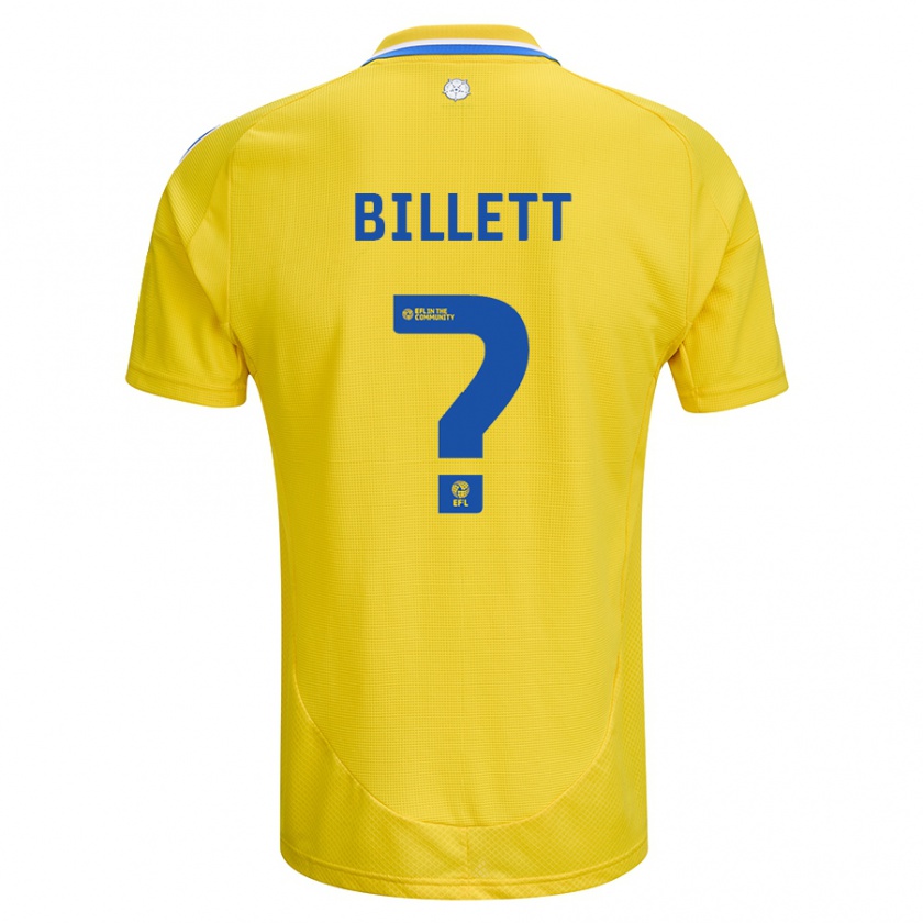 Kandiny Kinderen Joe Billett #0 Geel Blauw Uitshirt Uittenue 2024/25 T-Shirt