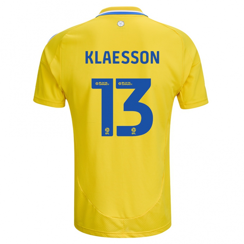 Kandiny Kinderen Kristoffer Klaesson #13 Geel Blauw Uitshirt Uittenue 2024/25 T-Shirt