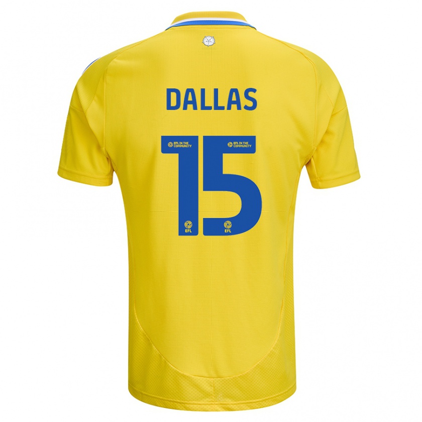 Kandiny Bambino Maglia Stuart Dallas #15 Giallo Blu Kit Gara Away 2024/25 Maglietta