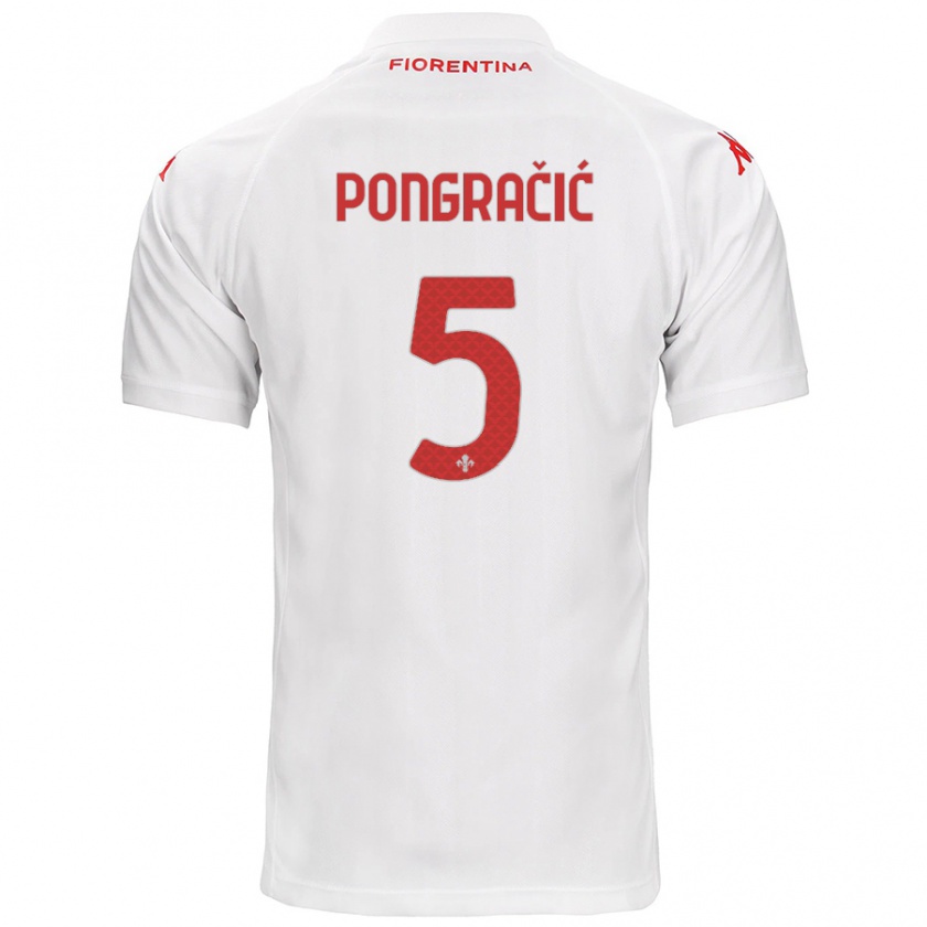 Kandiny Kinderen Marin Pongračić #5 Wit Uitshirt Uittenue 2024/25 T-Shirt