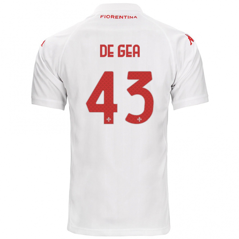 Kandiny Kinder David De Gea #43 Weiß Auswärtstrikot Trikot 2024/25 T-Shirt Österreich