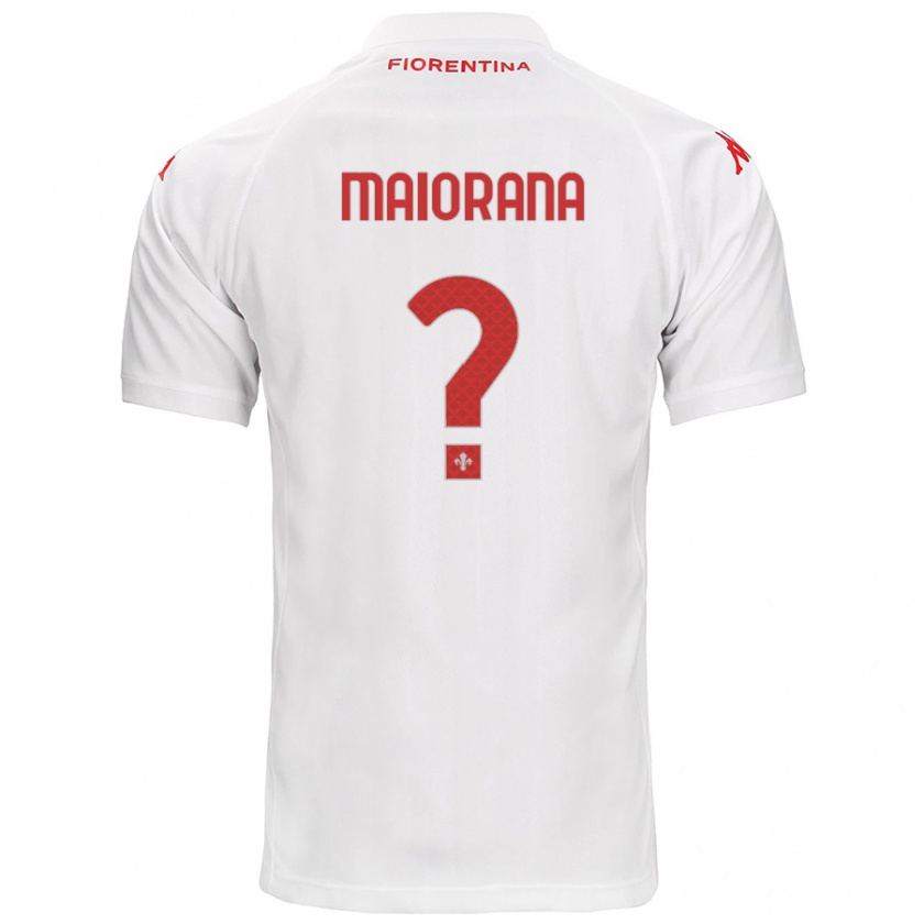 Kandiny Bambino Maglia Stefano Maiorana #0 Bianco Kit Gara Away 2024/25 Maglietta