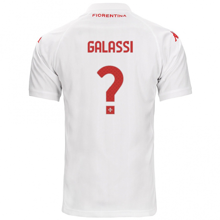 Kandiny Bambino Maglia Andrea Galassi #0 Bianco Kit Gara Away 2024/25 Maglietta