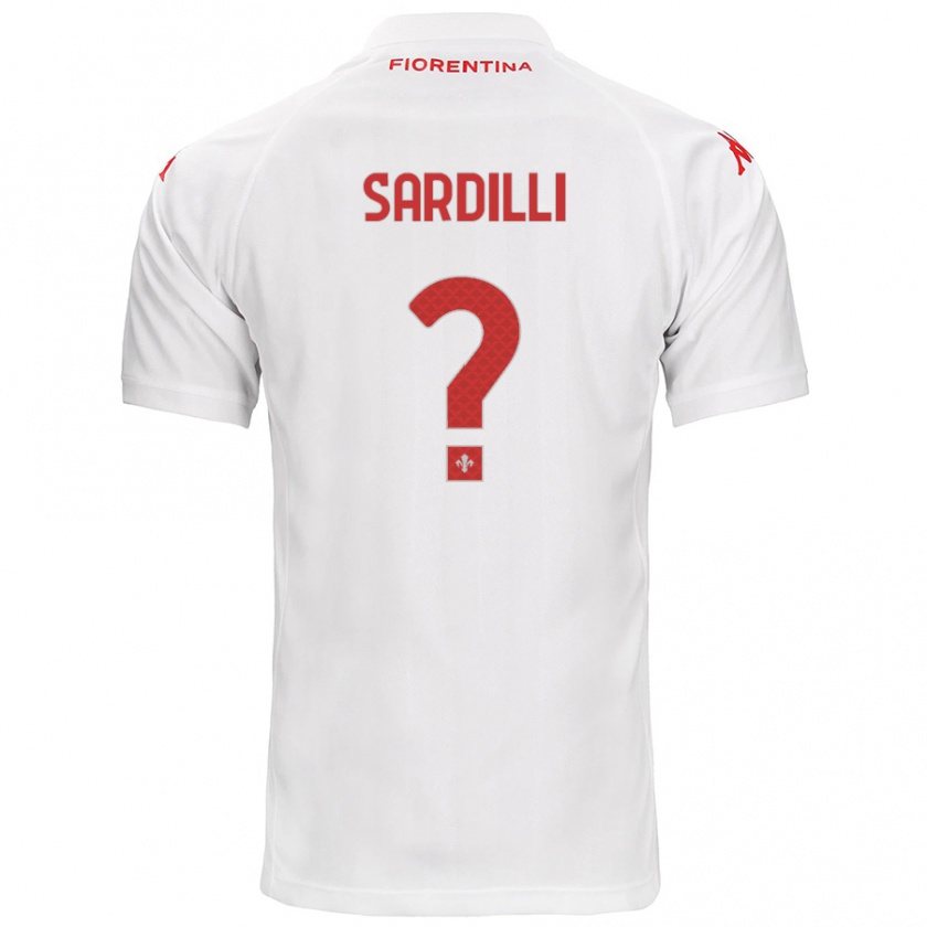 Kandiny Bambino Maglia Davide Sardilli #0 Bianco Kit Gara Away 2024/25 Maglietta