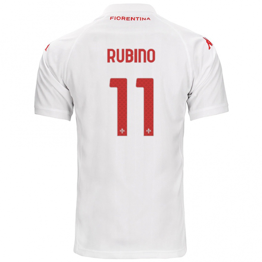 Kandiny Bambino Maglia Tommaso Rubino #11 Bianco Kit Gara Away 2024/25 Maglietta