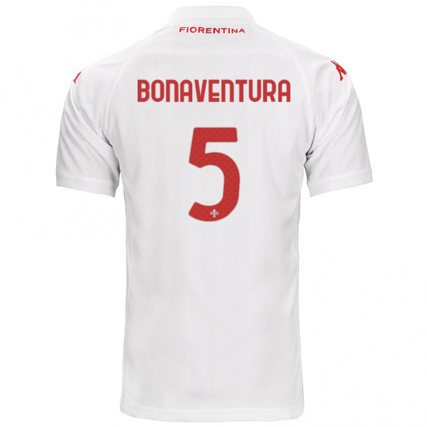 Kandiny Kinderen Giacomo Bonaventura #5 Wit Uitshirt Uittenue 2024/25 T-Shirt